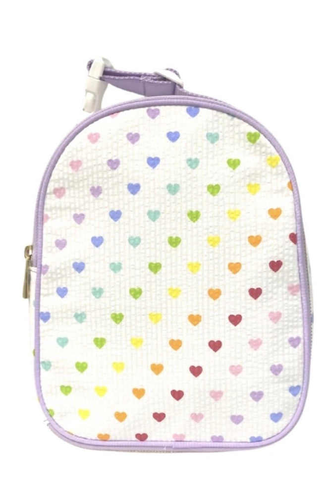 oh mint, tiny hearts gumdrop lunchbox, seersucker, monogrammed lunchbox, best baby boutique, oh mint retailer