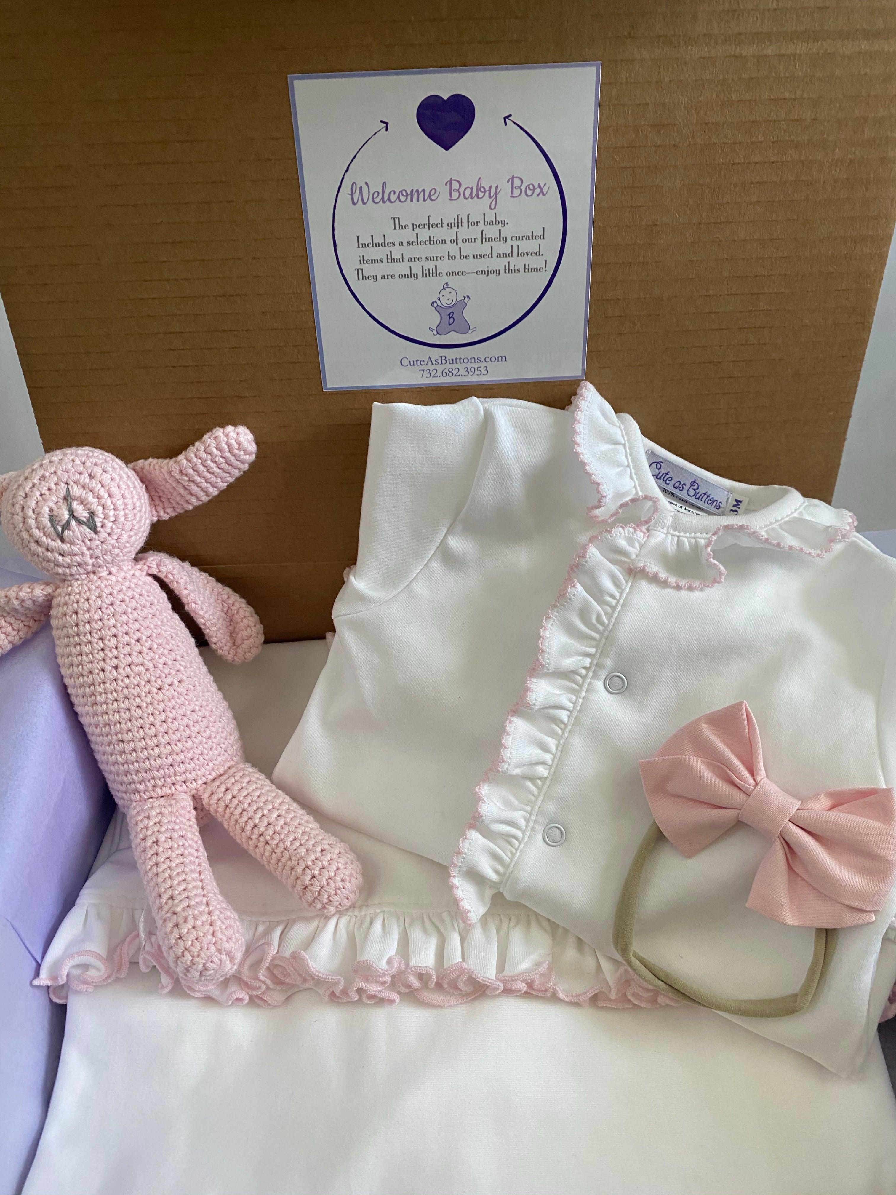 welcome baby box, newborn baby gift, baby girl, baby box,