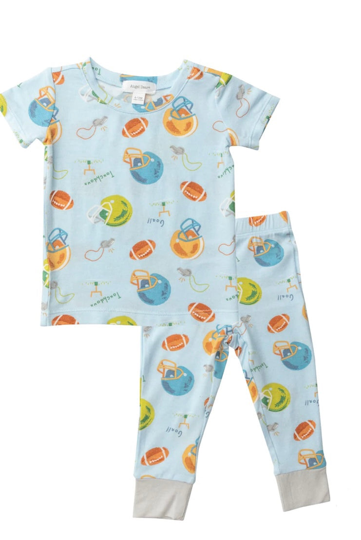 angel dear, football pjs, football pajamas