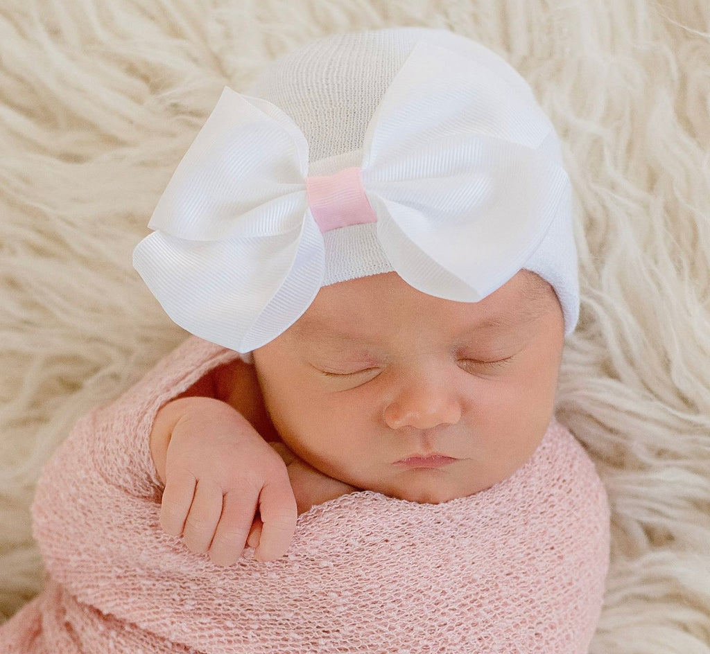 newborn hospital hat, big bow newborn beanie, baby photo shoot, hospital pictures 