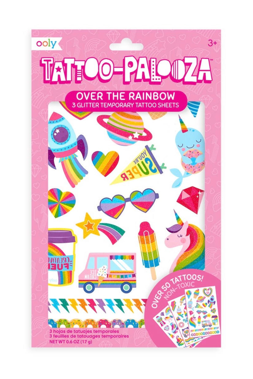 ooly, tattoo palooza, over the rainbow, temporary tattoos, best baby boutique, stocking stuffer for kids