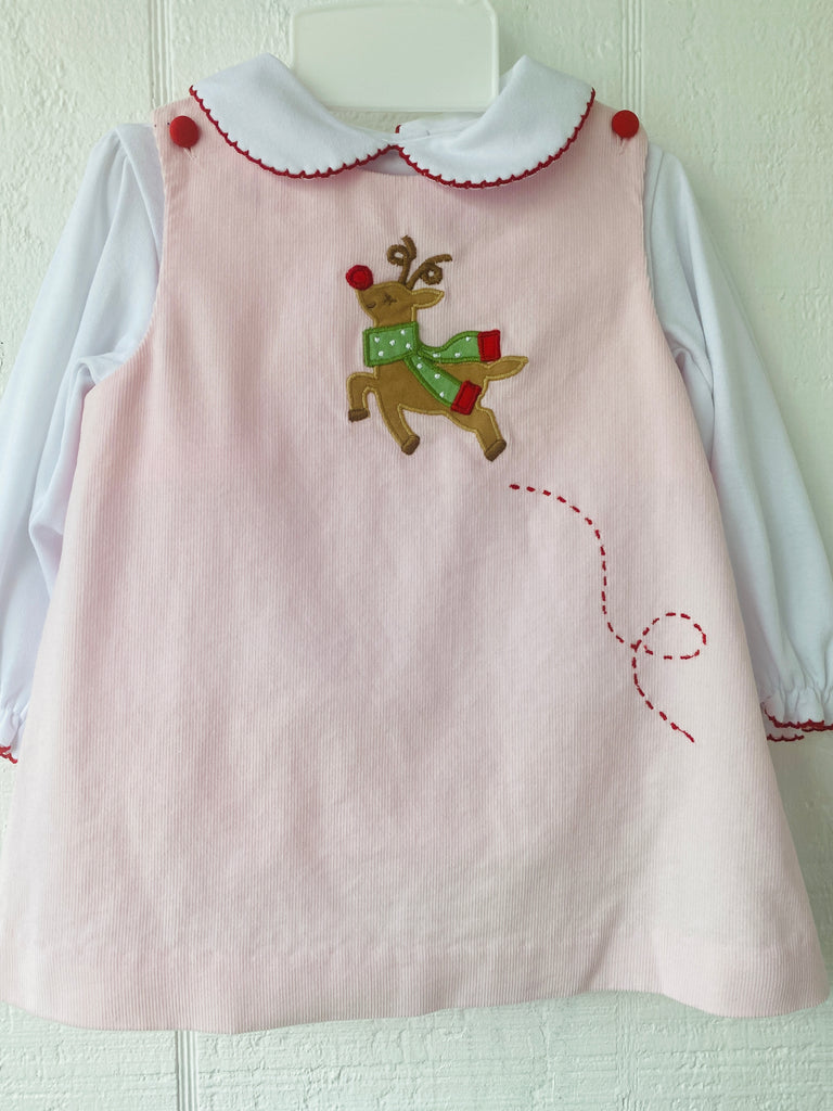 petit ami, reindeer jumper, christmas dress for girls, best baby boutique, classic childrens clothing