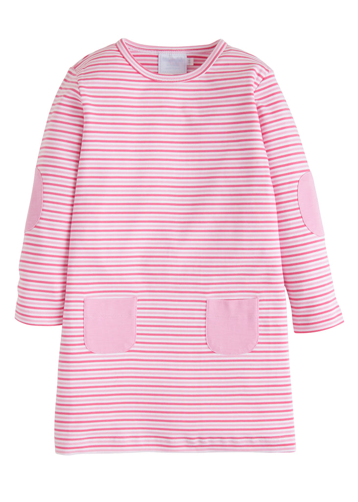little english, north rivers dress pink stripe, baby girl clothing, toddler girl clothing, classic childrens clothing, best baby boutique, cute kids shop, toddler dress, girls dress, knit dress for girls
