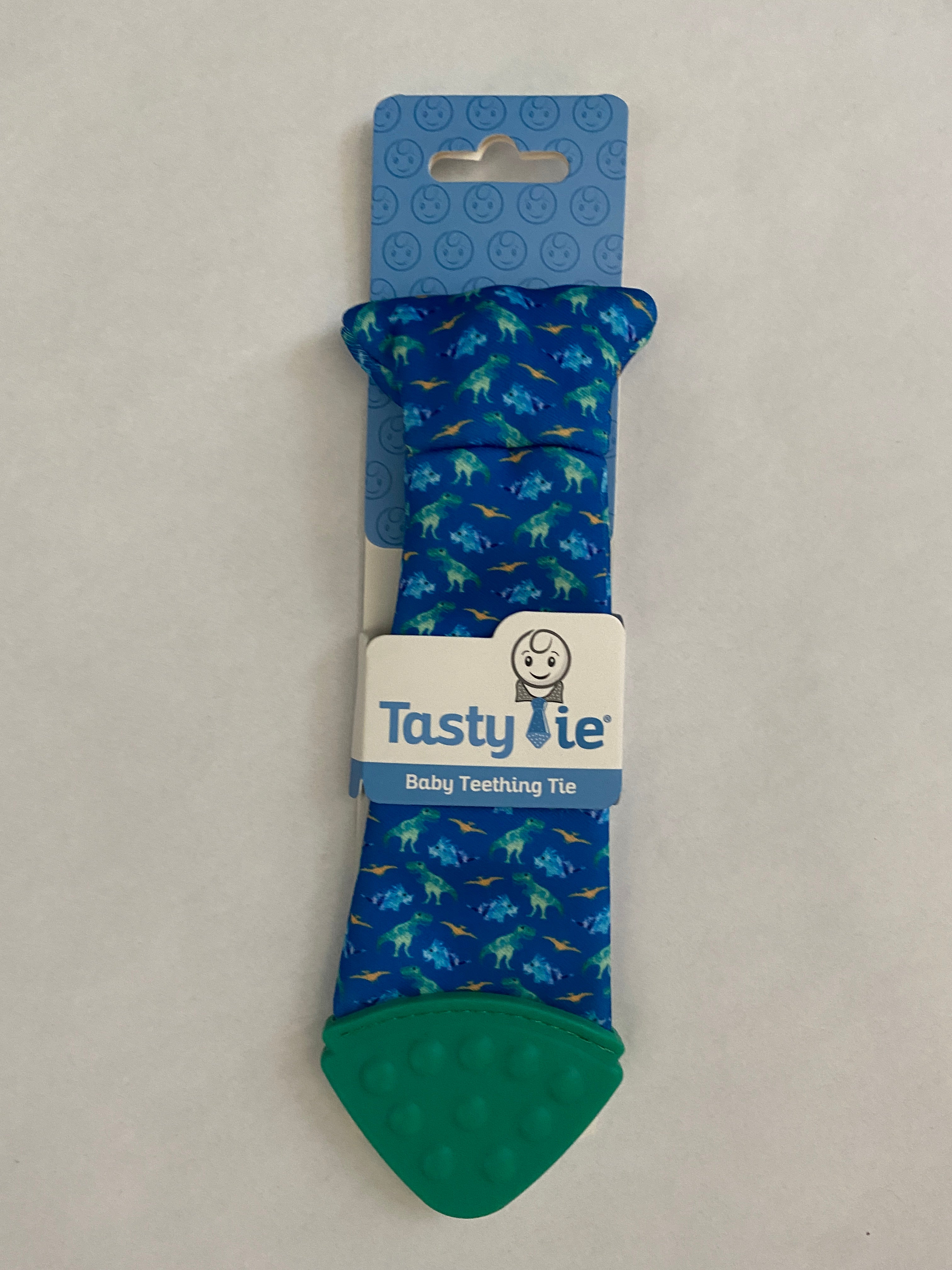 tasty tie, dinosaur teether, baby boutique, baby teether, baby boy gift,