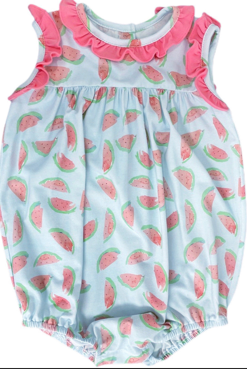 james and lottie, rosie watermelon knit bubble, baby girl clothing