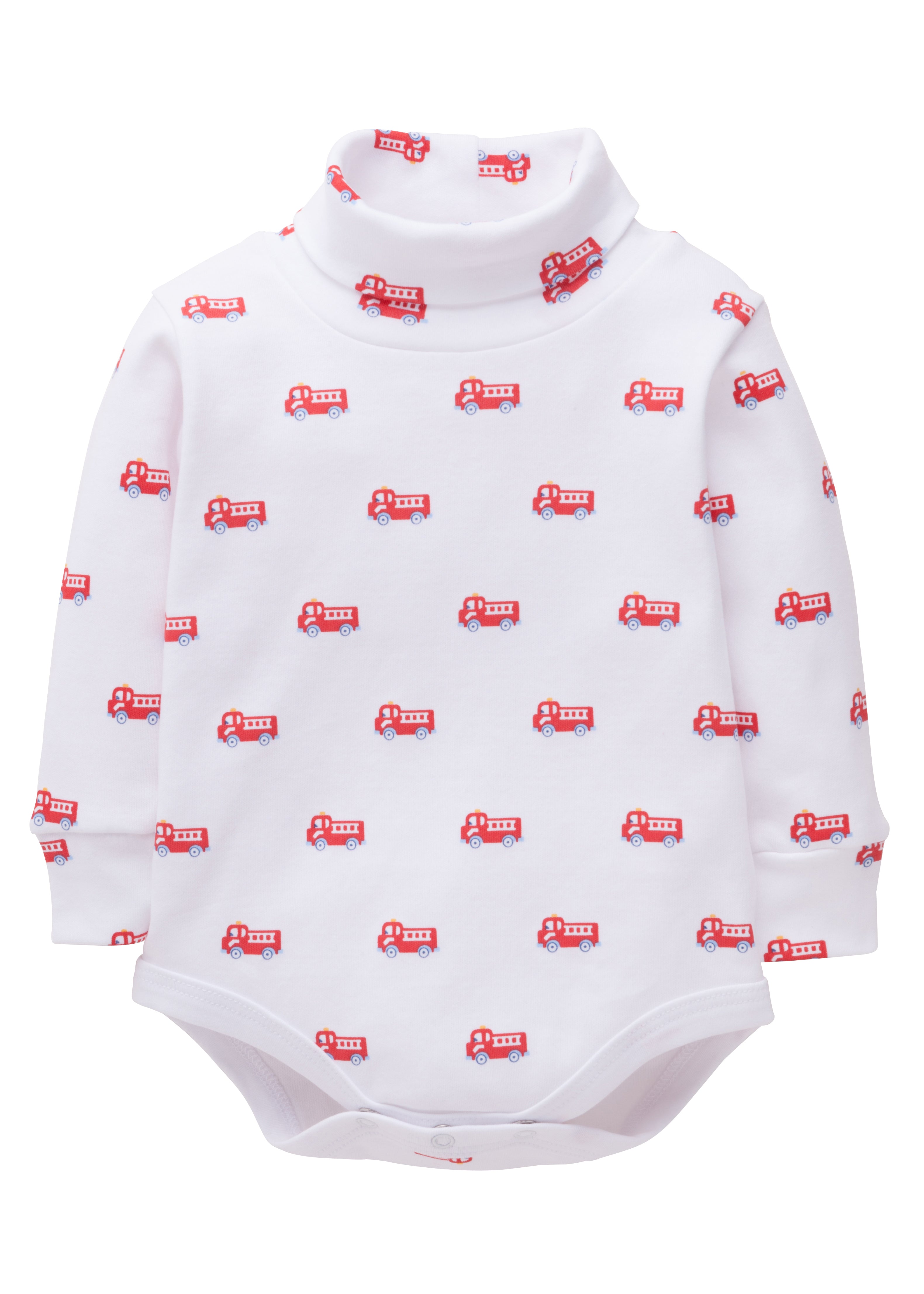 little english, fire truck printed onesie, firetruck turtleneck, baby gift, little english retailer