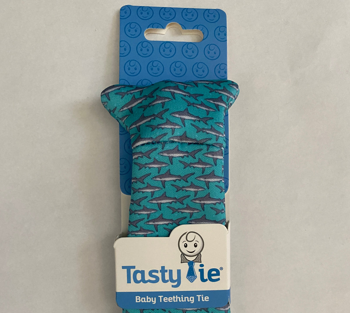 shark teether, tasty tie, baby boutique, baby gift, baby teether