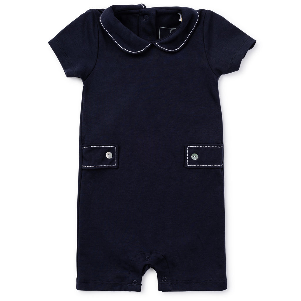 lila and hayes, navy shortall, lila and hayes retailer, baby boy clothing, baby gift
