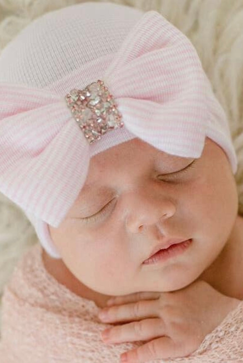 newborn hospital hat, baby girl hospital hat, newborn hat, baby girl bow hat, newborn photo prop, newborn photography, newborn nursery hat, best baby boutique