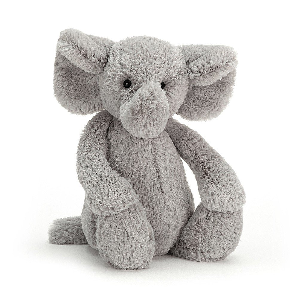 jellycat, small bashful elephant, grey elephant plush toy, jellycat retailer, baby gift