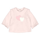 Pink long sleeve baby girl top with hearts