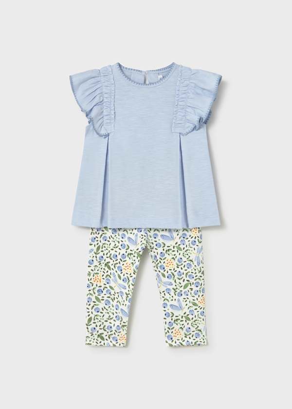 Blue Flutter Sleeve Legging Set Mayoral