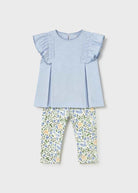 Blue Flutter Sleeve Legging Set Mayoral