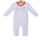 Trotter Street Kids romper with airplane embroidery
