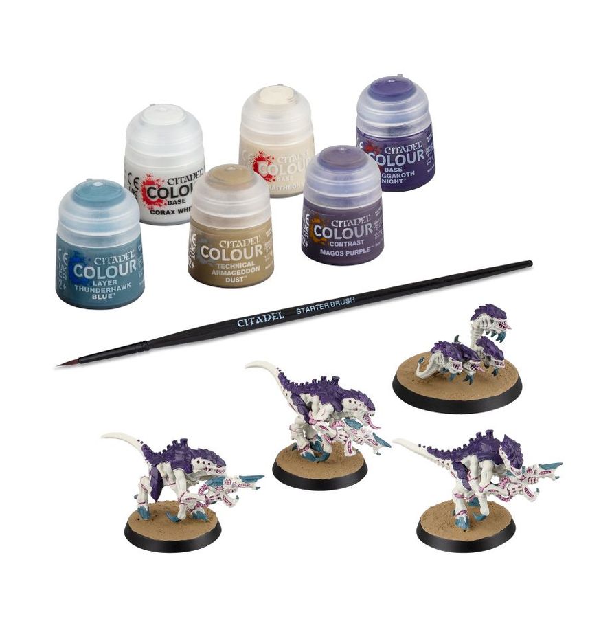 Citadel Paints and Brush Included with Tyranids Starter Set