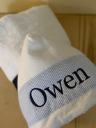 Blue Seersucker Full size Hooded Towel