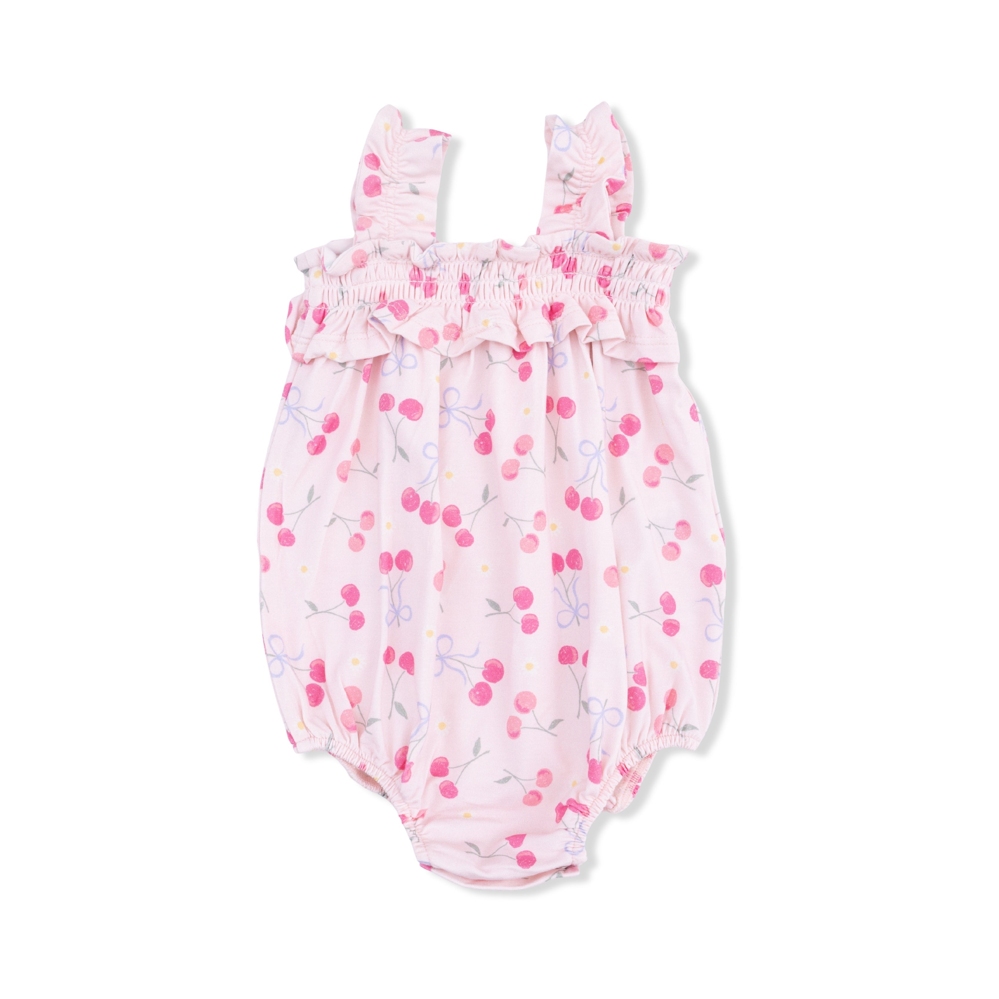 Cherry print Ruffle Strap baby girl bubble