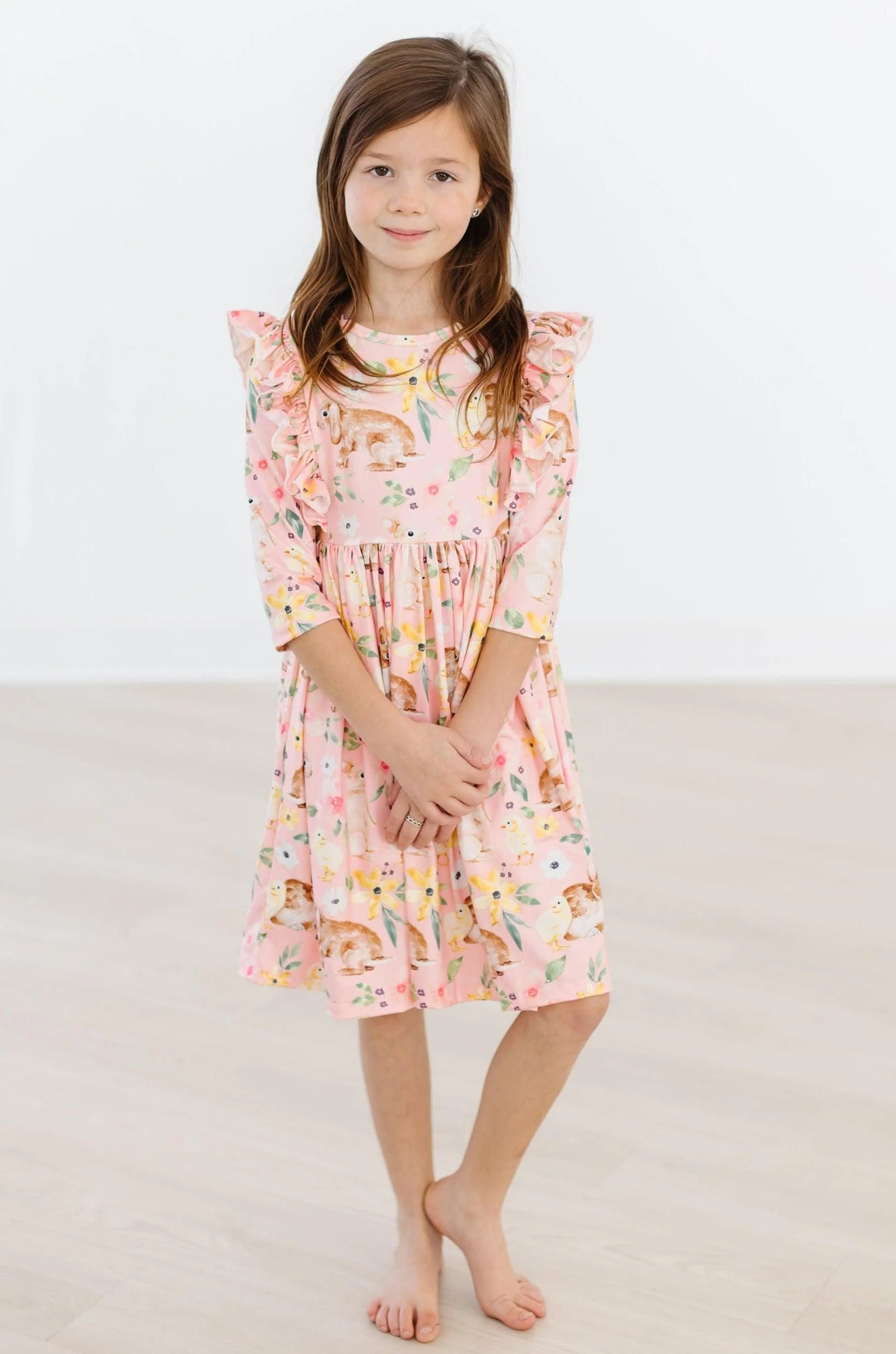 Chicks and Bunnies Ruffle Twirl Dress - Easter Spring Dress | Mila and Rose 3T Chicks and Bunnies Ruffle Twirl Dress - Easter Spring Dress | Mila and Rose 3T