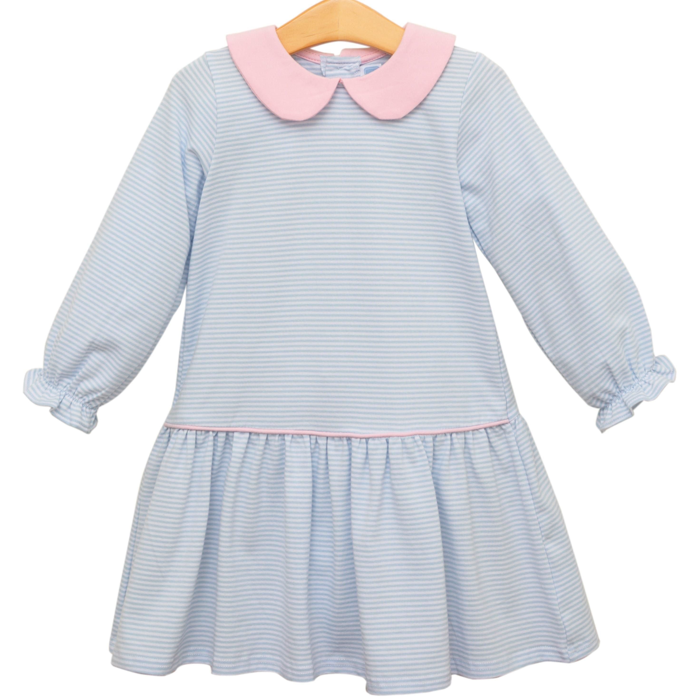 Katherine Dress- Light Blue Stripe/Light Pink 6 Katherine Dress- Light Blue Stripe/Light Pink 6