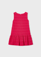 girls red knit drop waist dress