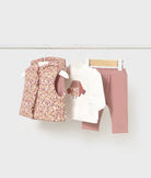 Baby girl legging set by Mayoral - long sleeve top and pants with floral vest