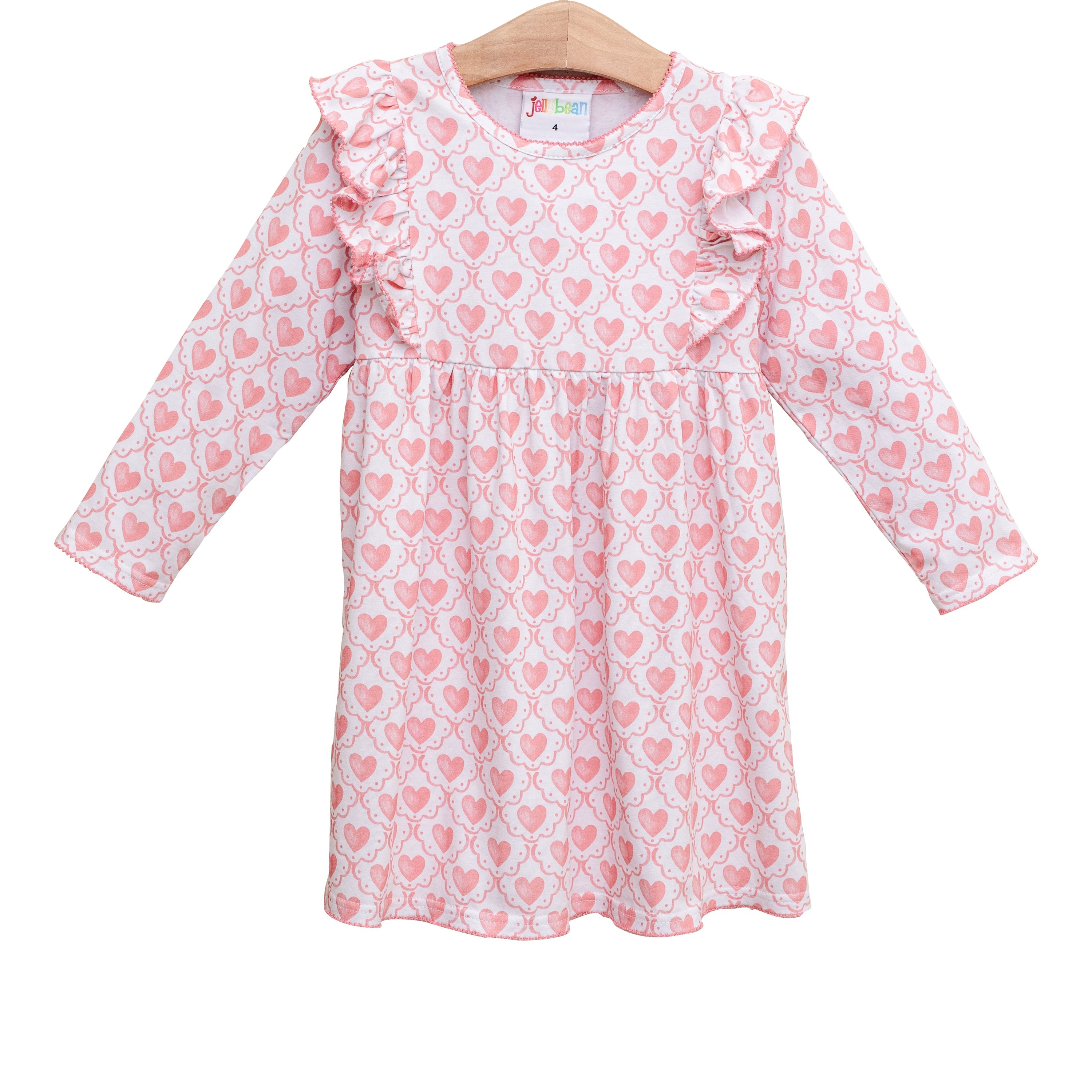 Heart print dress for toddler girls 