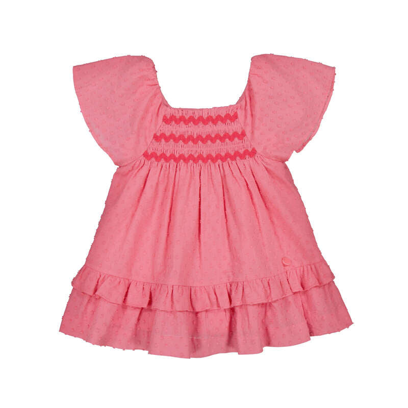 pink swiss dot girls dress