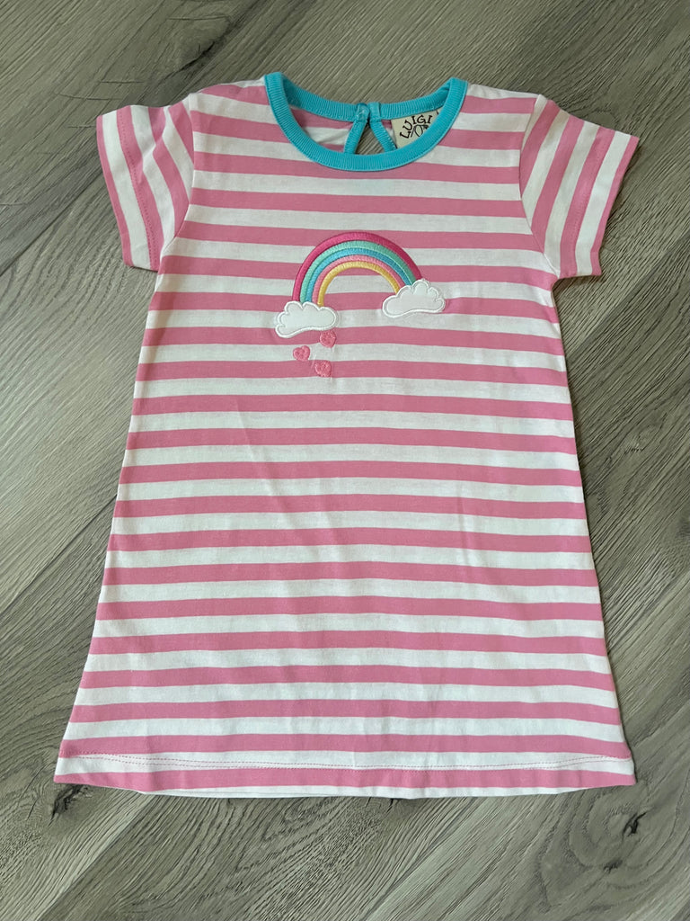 Pink Stripe Rainbow Dress by Luigi Kids