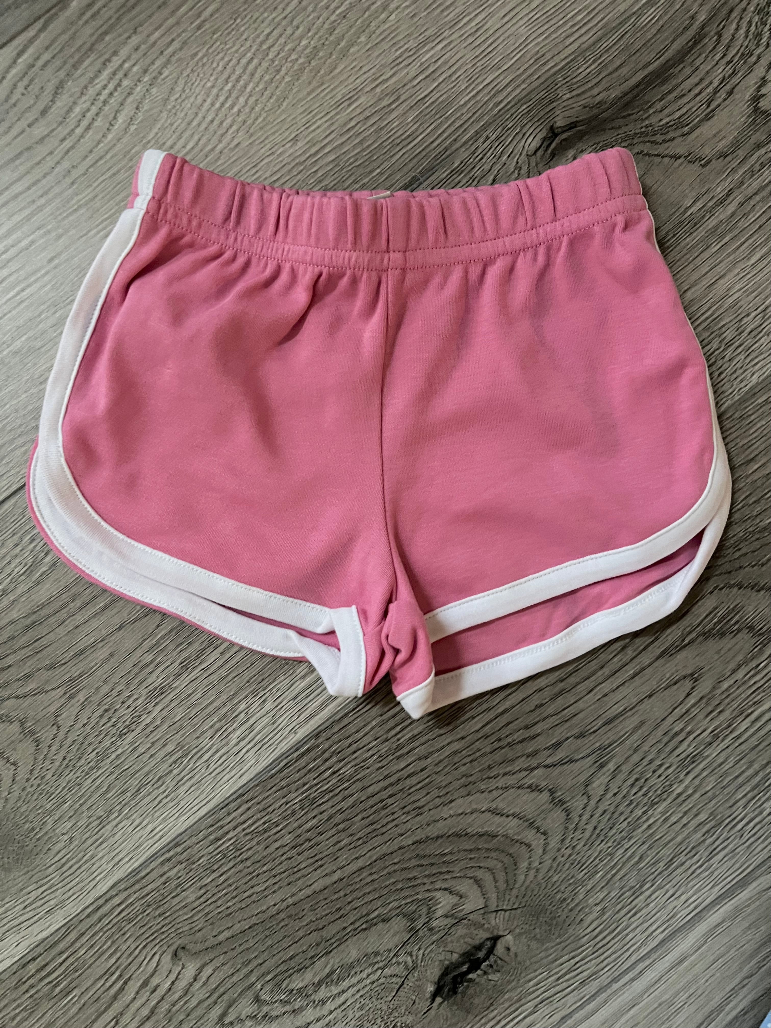 Bubblegum Pink/White Athletic Shorts for Girls by Luigi Kids