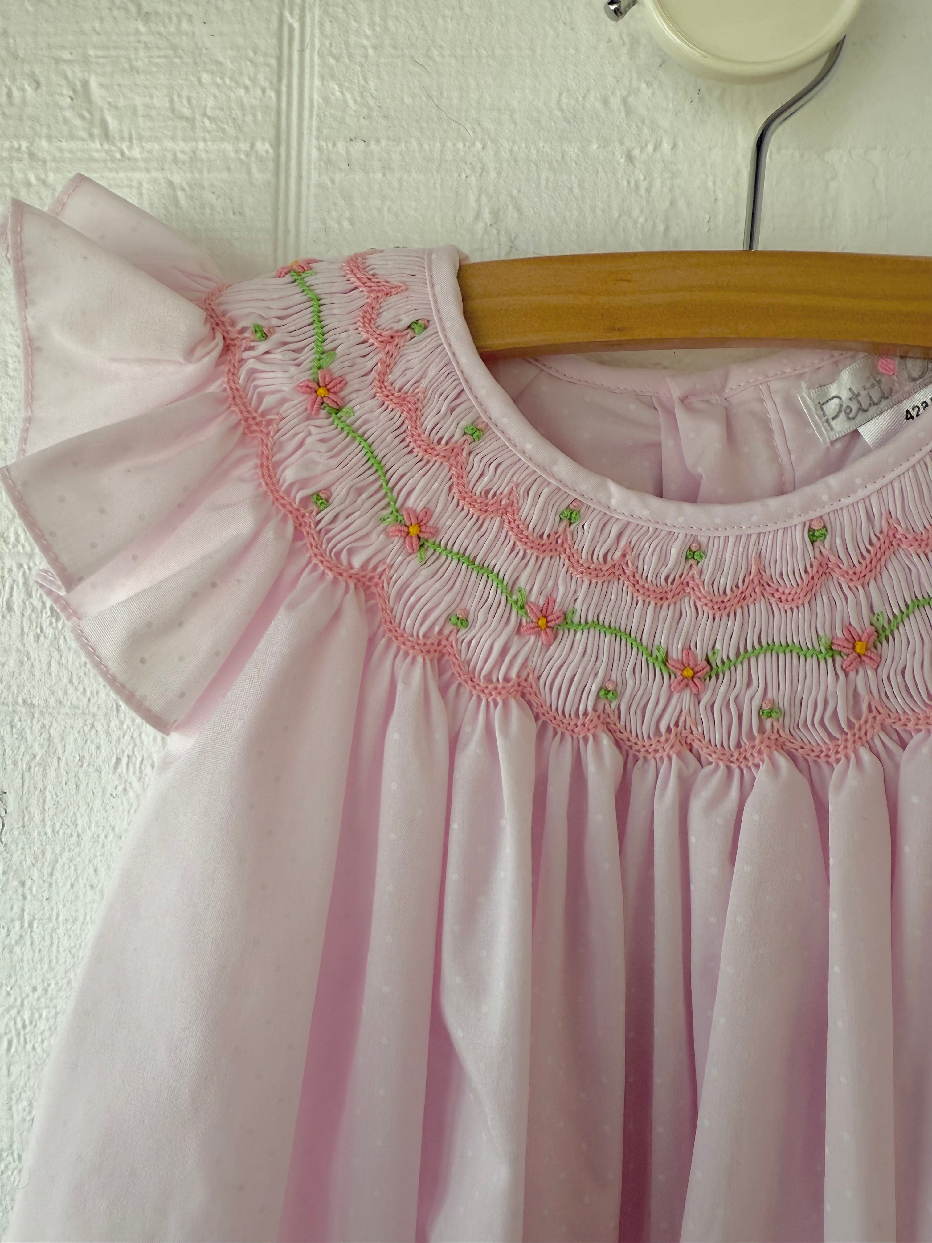 Pink Smocked Heirloom Dress