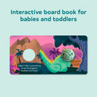 Baby T-Rex finger puppet interactive board book inside page