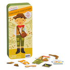 Dinosaur-themed magnetic dress-up activity set with accessories