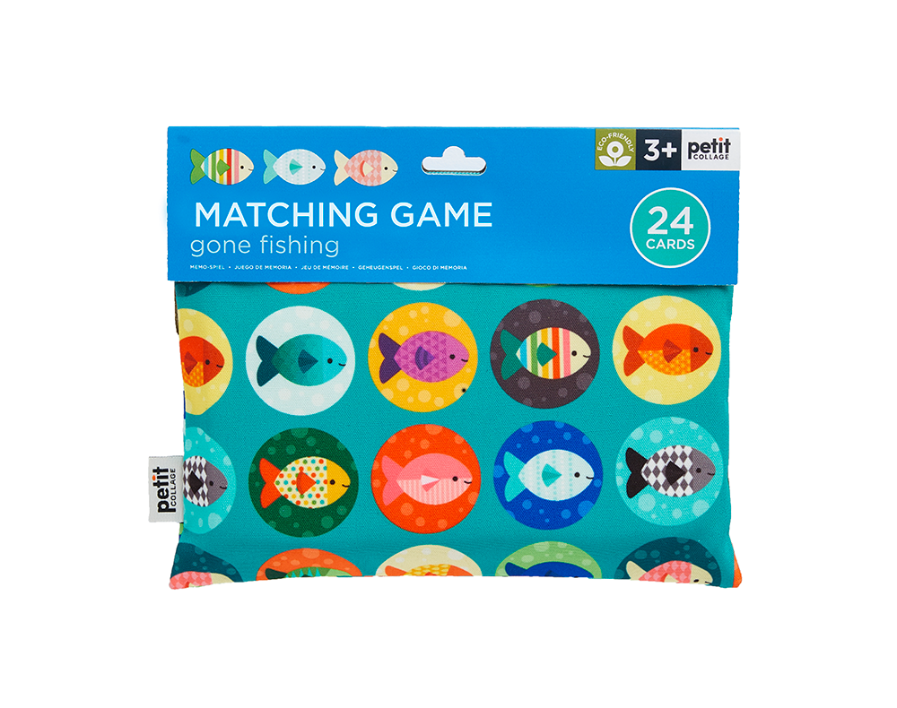 Gone Fishing memory match game for preschool kids by Petit Collage