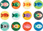 Colorful fish matching cards from Gone Fishing memory game
