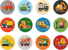 Construction vehicle matching cards with animal characters