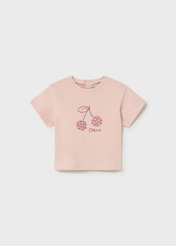 Mayoral pink Cherie graphic tee for girls front view