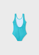 Mayoral girls pacific blue one piece swimsuit back view