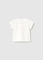 Mayoral girls off-white blossom graphic short sleeve tee back view
