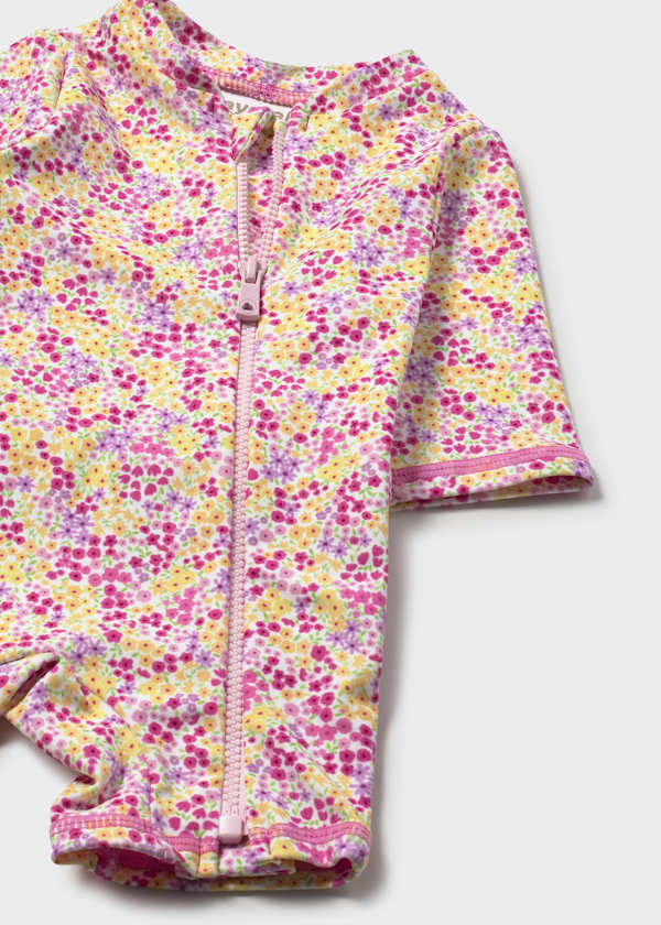 Close up of floral swimsuit for baby girls