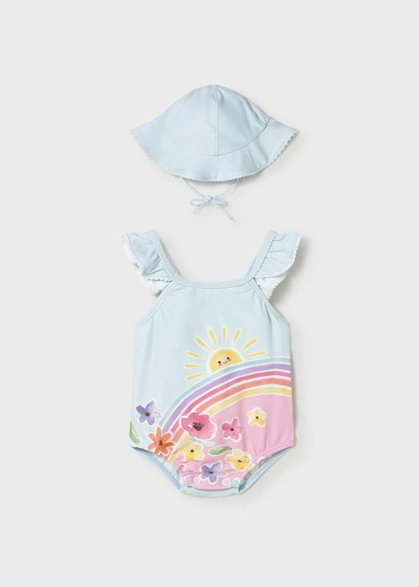 Mayoral Baby Girl Rainbow Swimsuit and Hat Set