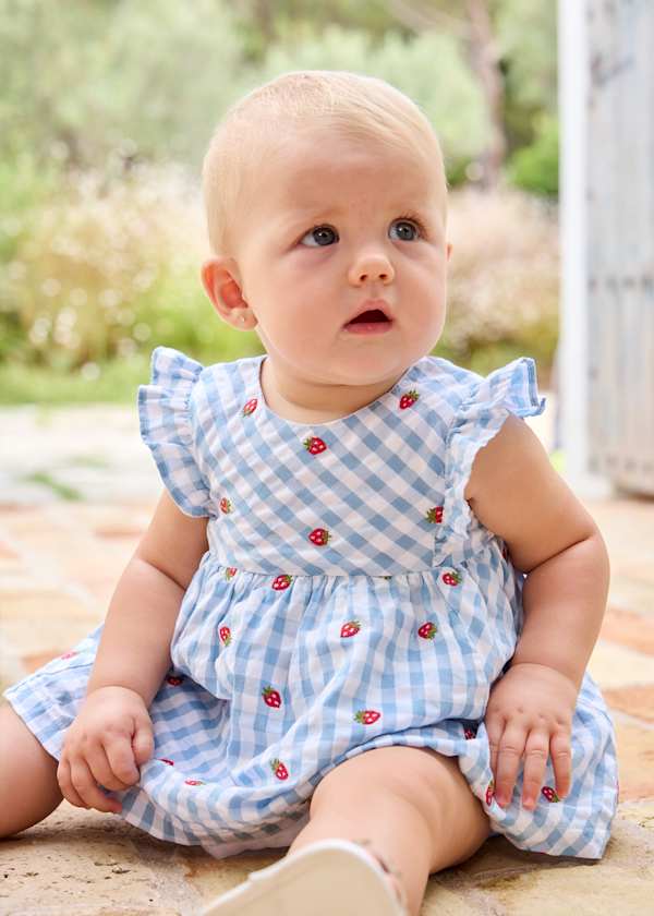 Mayoral Strawberry Dress on Baby Model
