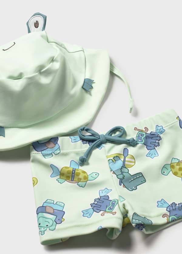 Baby Boy Green Swim Trunks