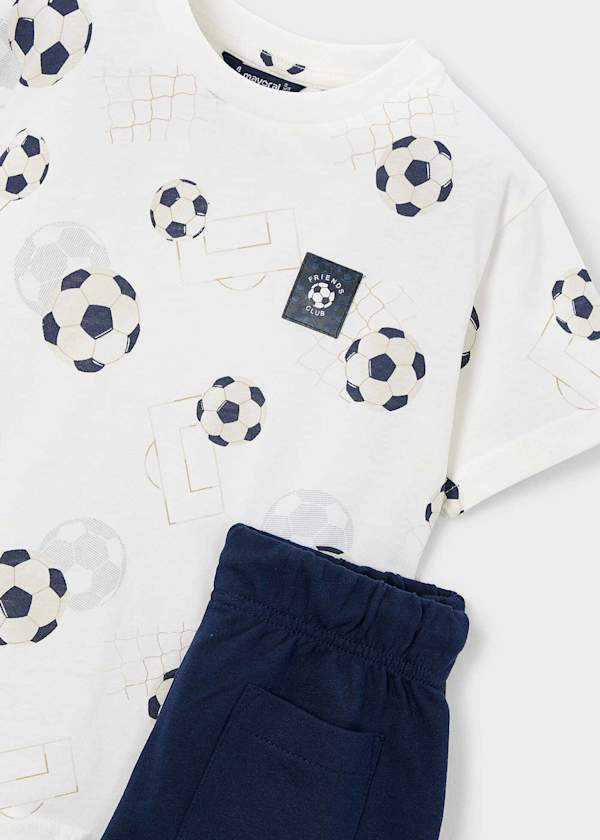 Mayoral Soccer Shirt and Short Set -Close up details