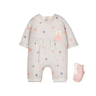 Mayoral Polka Dot Romper and Bunny Sock Set