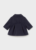 Back View of Navy Baby Girl Pea Coat