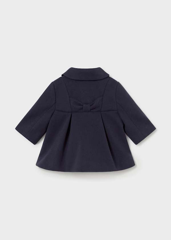 Back View of Navy Baby Girl Pea Coat