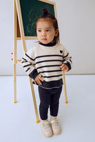 Mayoral knit trouser set in navy and cream - soft comfortable baby loungewear