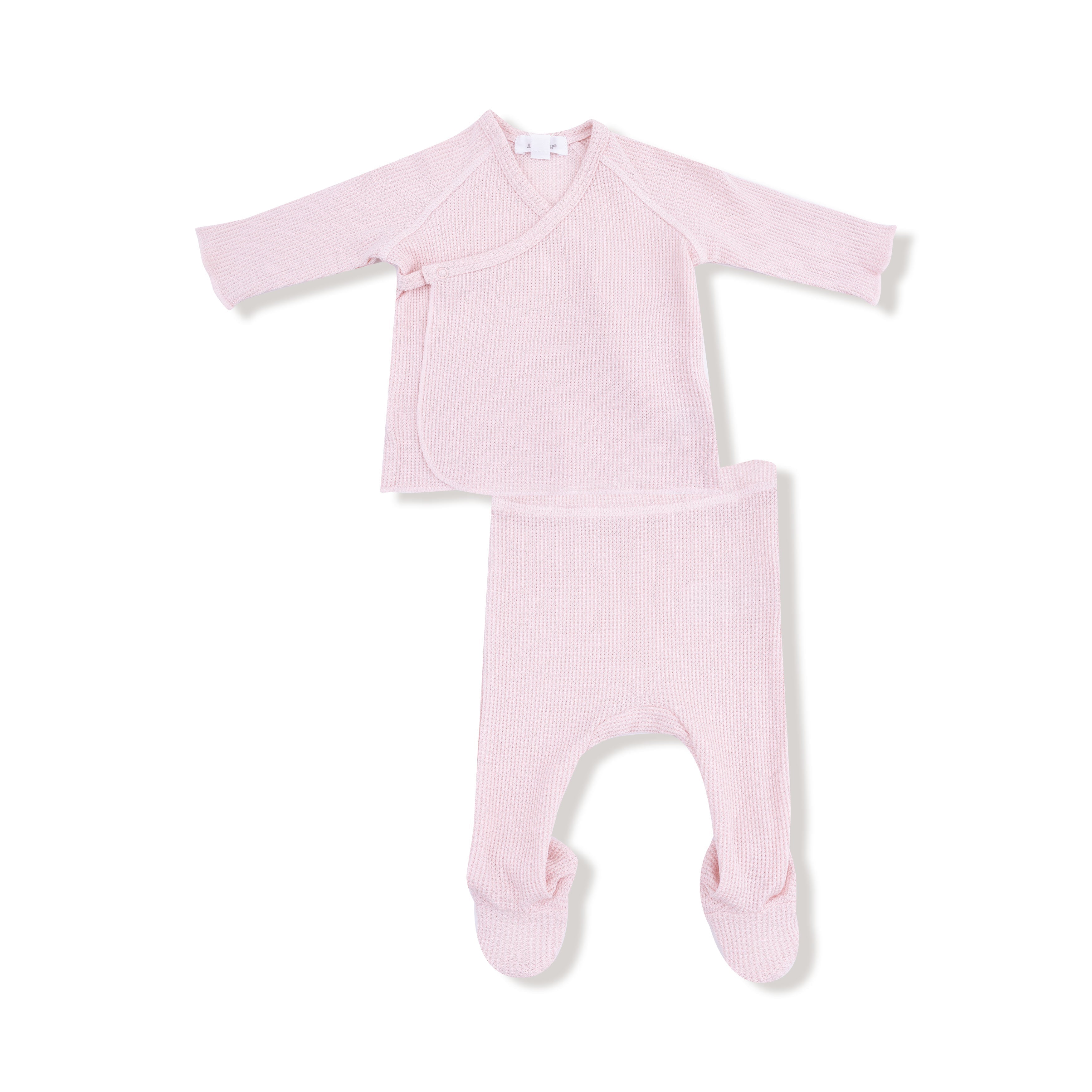 Veiled Pink - 2Pc L/S Kimono
Footed Pant Newborn Size by Angel Dear