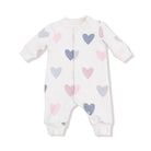 Hearts French Terry Romper by Angel Dear for baby girls / Cute as Buttons
