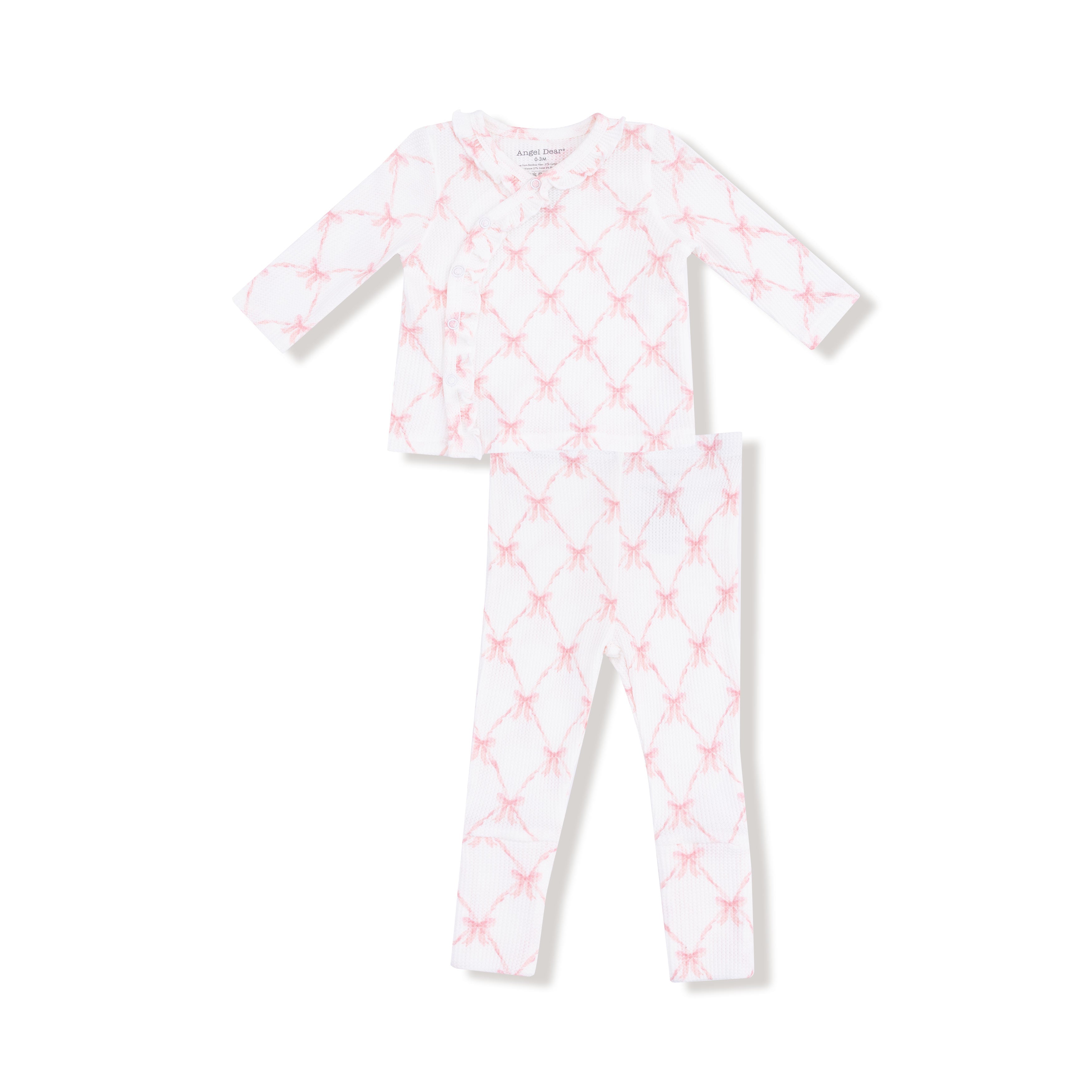 Ribbon bow trellis take home set by Angel Dear - white with pink bows